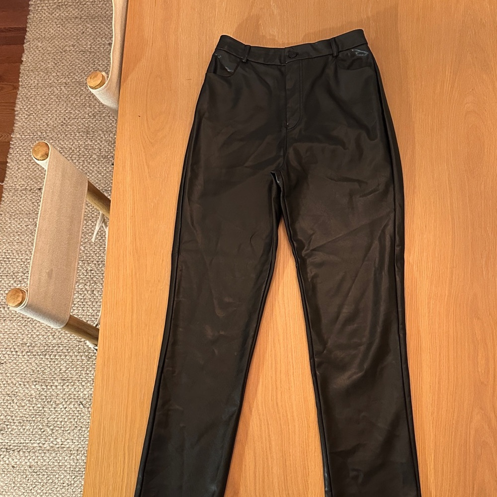 Black Faux Leather Pants